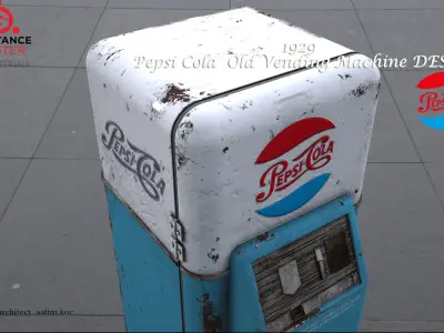   Old Pepsi Cola Coin Machine  DESIGN Low-poly 3D model