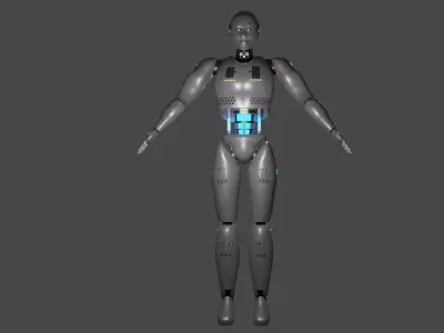 Sci-Fi Android Character Low-poly 3D model