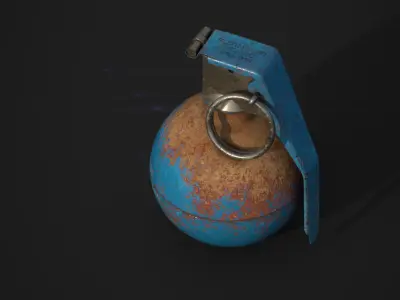 M67 Grenade Low-poly 3D model 6