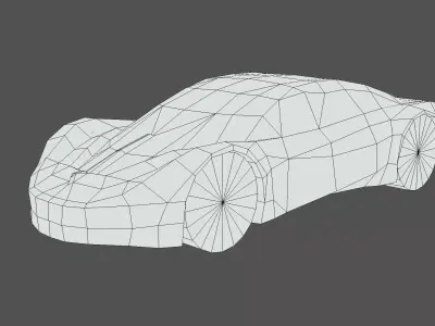 Futuristic Hypercar Vehicle Low-poly 3D model