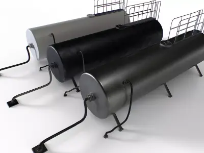 Industrial metal tank Low-poly 3D model