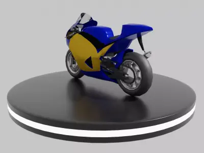 Moto de course Low-Poly Low-poly 3D model