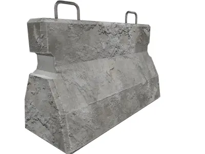  Stone Barrier 2 Low-poly 3D model