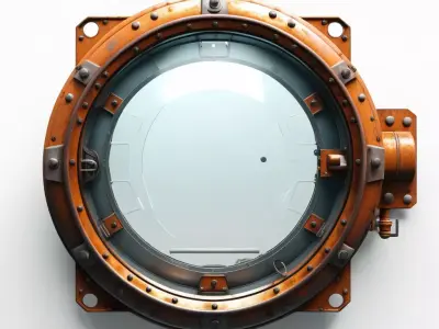 Rusty Submarine Porthole Hatch 3D model