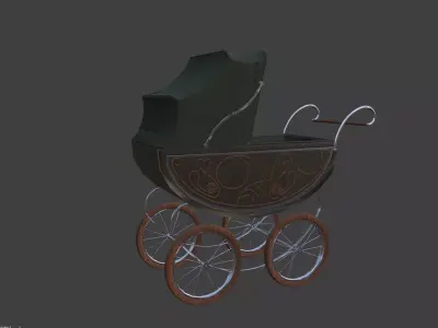 Old Victorian stoller 01 3D model