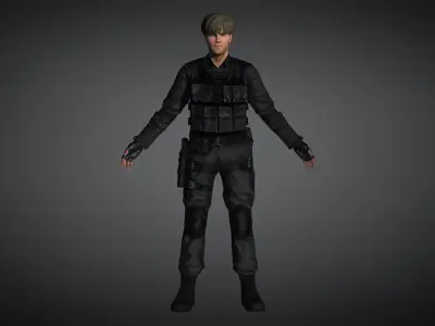 AAA Military Male Character 04 Low-poly 3D model
