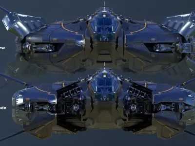 Stellar Phoenix Shuttle - Spaceship Low-poly 3D model