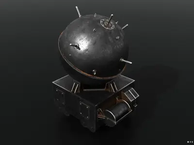 Naval mine Low-poly 3D model