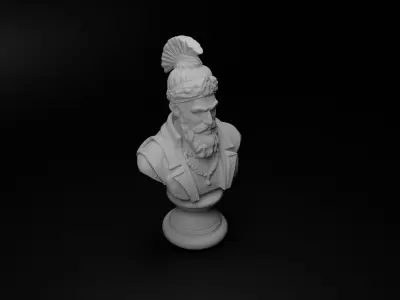 Indian Rajput Warrior Bust Chess 3D print model