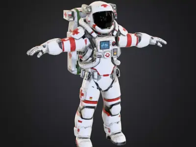 Sci-Fi Medical Astronaut Suit PBR 3D Model 3D model