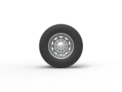 Rear custom wheel of semi truck Version 25 Scale 1 to 25 3D print model