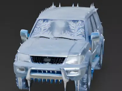 Frozen Ice-Encased Off-Road SUV 3D Model Low-poly 3D model