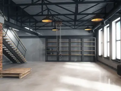 Warehouse loft 3D model shop
