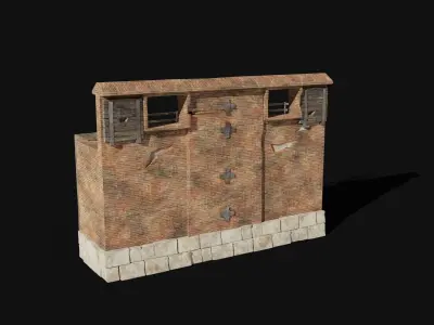 CASTLE MEDIEVAL WATCH TOWER WALLS WALL BUILDER COLLECTION AAA Low-poly 3D model