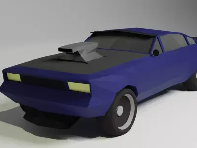 Low Poly Muscle Car  Free low-poly 3D model
