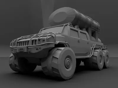 modified hummer Low-poly 3D model
