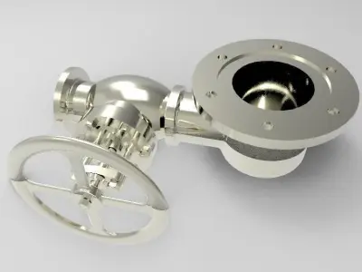 screw-down stop valve for chemical liquids 3D model