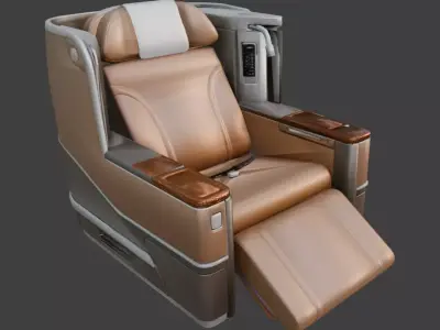 airplane luxury leather seat low poly Low-poly 3D model