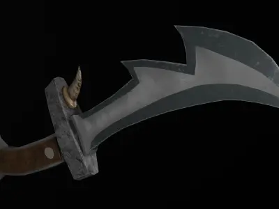 Orc Dagger with Fangs Low-poly 3D model