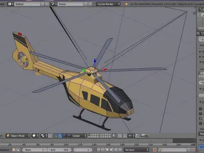 Low Poly Helicopter Game Ready Low-poly 3D model