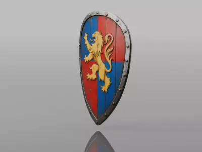 Medieval Kite Shield Free low-poly 3D model