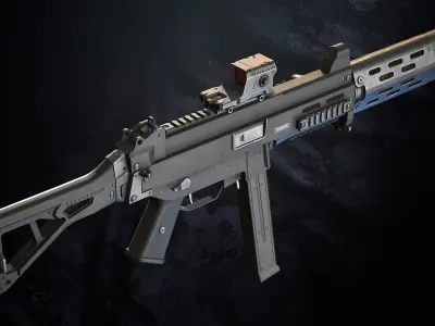 UM-44 SMG Low-poly 3D model
