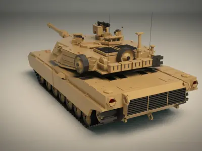 Low Poly Tank 02 Low-poly 3D model