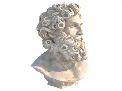 zues bust Low-poly 3D model