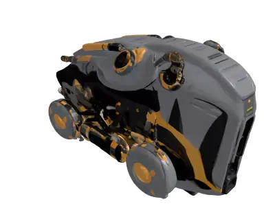Futuristic Jetpack with Carbon Fiber Tanks 3D model