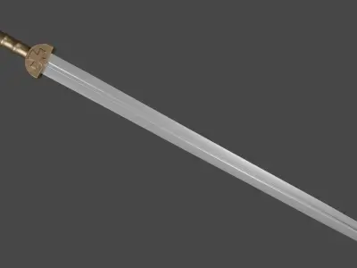Caroling sword with Gladius handle Low-poly 3D model