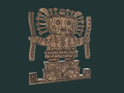 Viracocha Ancient Inca God  Low-poly 3D model