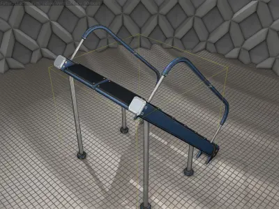 Sci-Fi Stairs - 20 - Blue Version  Low-poly 3D model