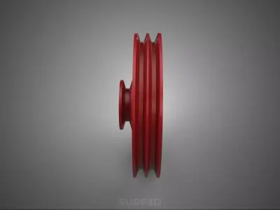 2 STEP STEPPED PULLEY DUAL TWO DOUBLE GROOVE TRACK SHEAVE BELT 3D model