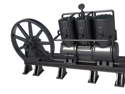 Stationary Steam Engine - steam engine 3D print model buy