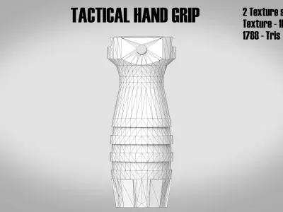 Tactical Hand Grip Two Texture sets Low-poly 3D model