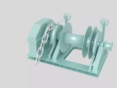 Ship Winch Low-poly 3D model