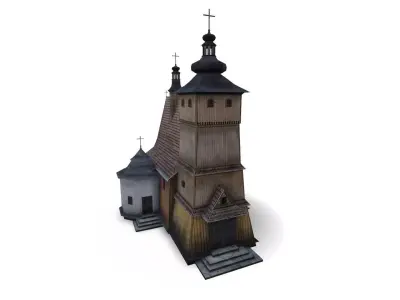 Polish Country Church Free low-poly 3D model