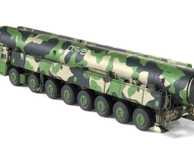 Dongfeng 41 ICBM Ballistic Missile Low-poly 3D model