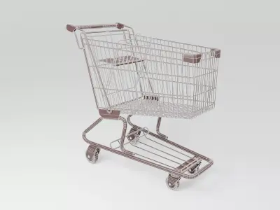 Grocery Shopping Cart Low-poly 3D model