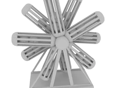 Wheel animation with layers 3D model