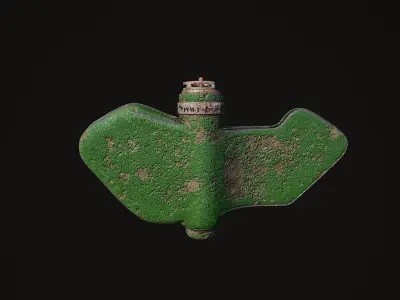 Green Petal explosive mine highpoly model 3D model
