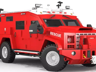 Fire fighting vehicle 3D model