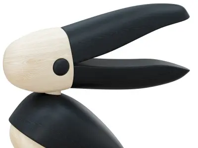 Wooden Bird Figurine 3D model