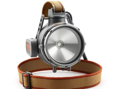 Industrial Vintage Headlamp 3D Model Low-poly 3D model
