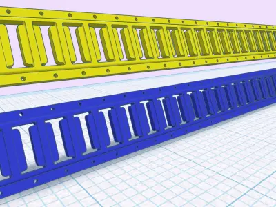 1-25th scale e-track rails 3D print model
