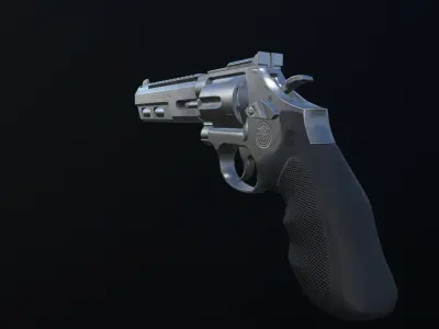Hand Gun 44 Magnum PBR 4K Low-poly 3D model