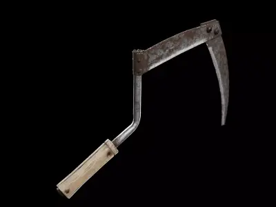Rusty scrap sickle Low-poly 3D model