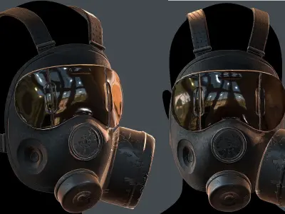 Gas mask helmet 3d model scifi Low-poly  Low-poly 3D model 44