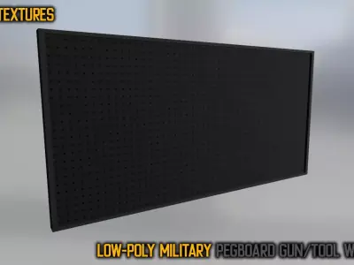 Gun Wall Tool Pegboard Rack Low-poly 3D model