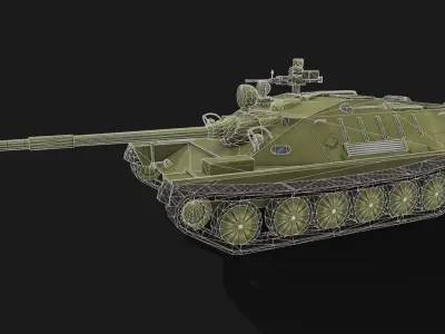Tank ASU-85 Low-poly 3D model